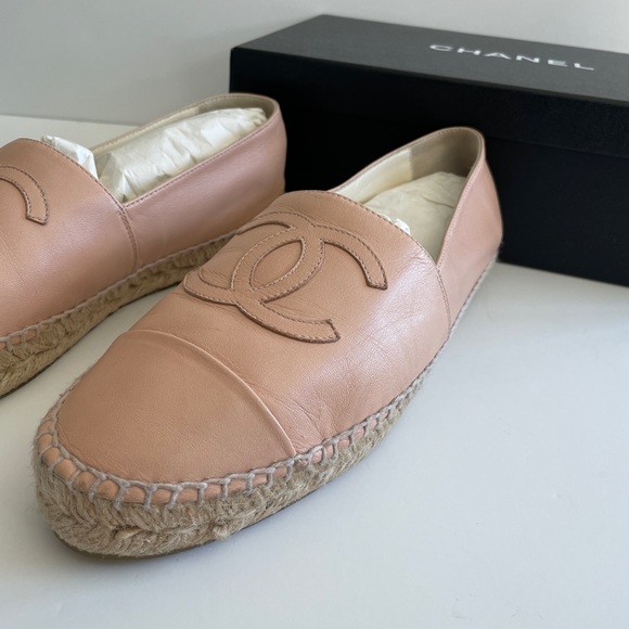 Chanel Espadrilles Lambskin Nude Color - Size 40 - Picture 2 of 13